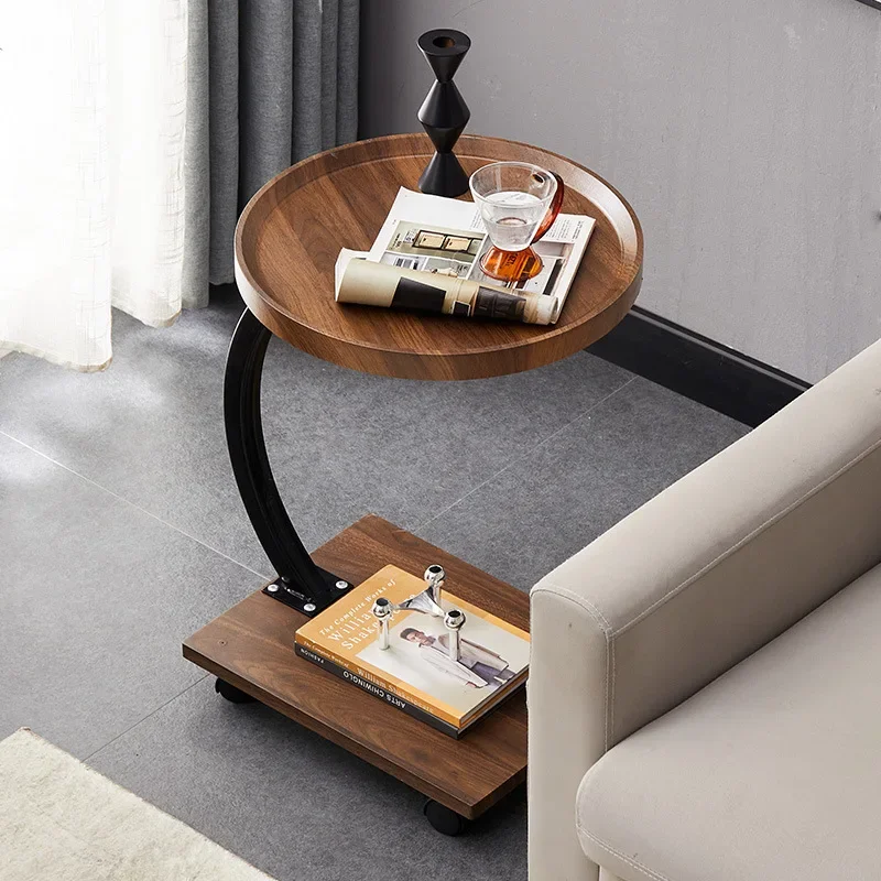 U-Shaped Sofa Edge Table Movable Balcony Coffee Table Edge Cabinet Corner Desk Simple Living Room Bedroom Desk