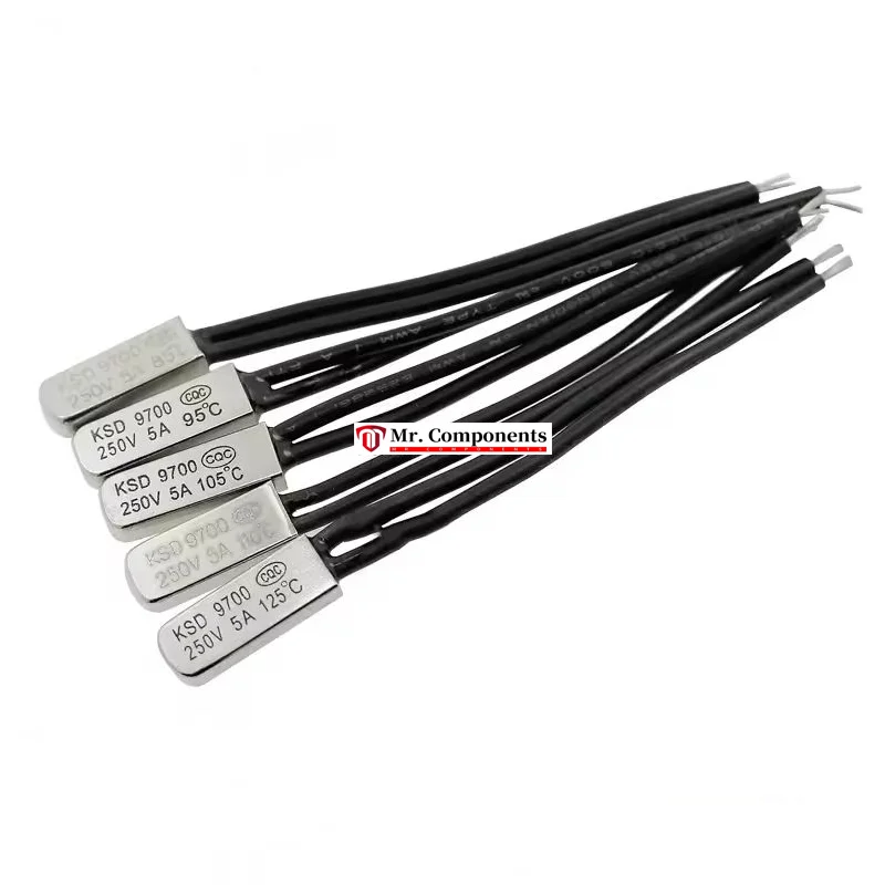 Produktbild von 5 Stück KSD9700 Thermoschalter – 50°C, 5A 250V, Normalerweise Offen (NO) Für Temperaturregelung