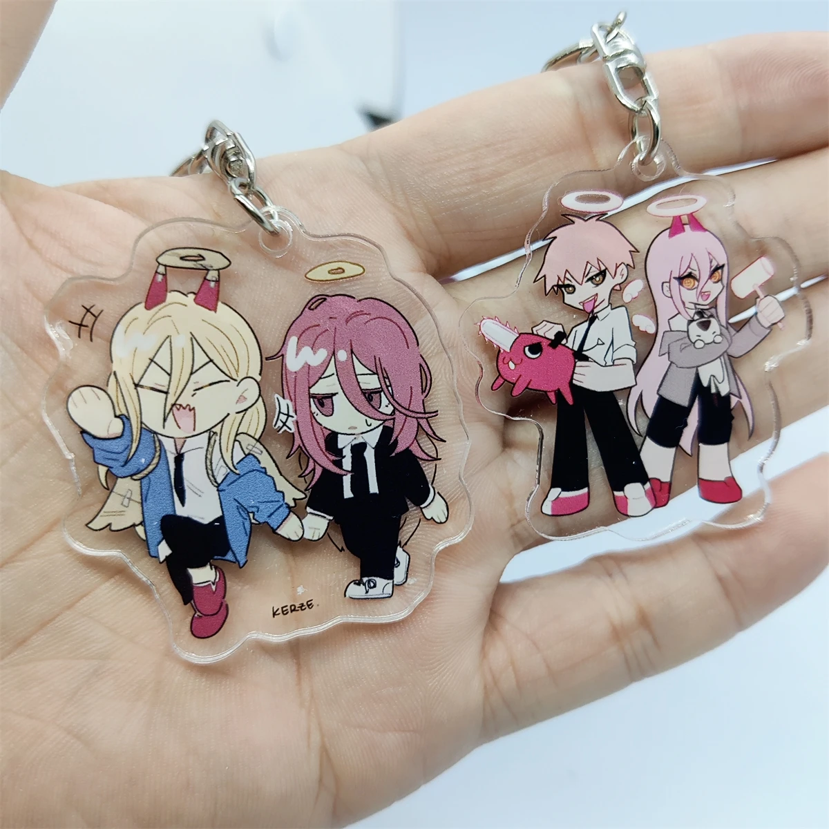 Hot Manga Anime Chainsaw Man Keychain Cosplay Kawaii Figures Pochita Power  Angel Metal chain Pendant Charm Key Chain Llaveros