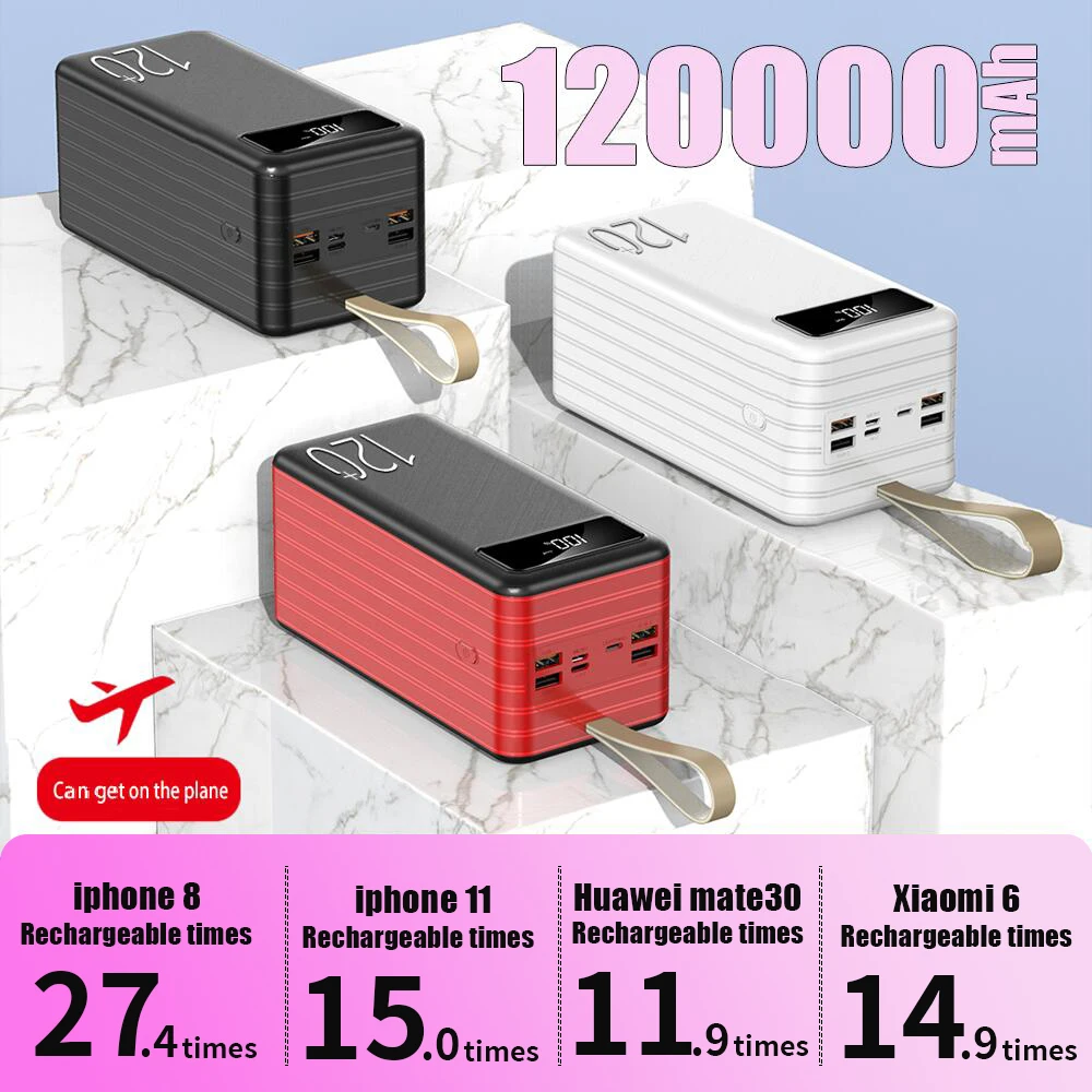 

5V 3A Universal Mobile Power Supply, Fast Charging, Large Capacity, 100% 100000 MAh, 120000mAh