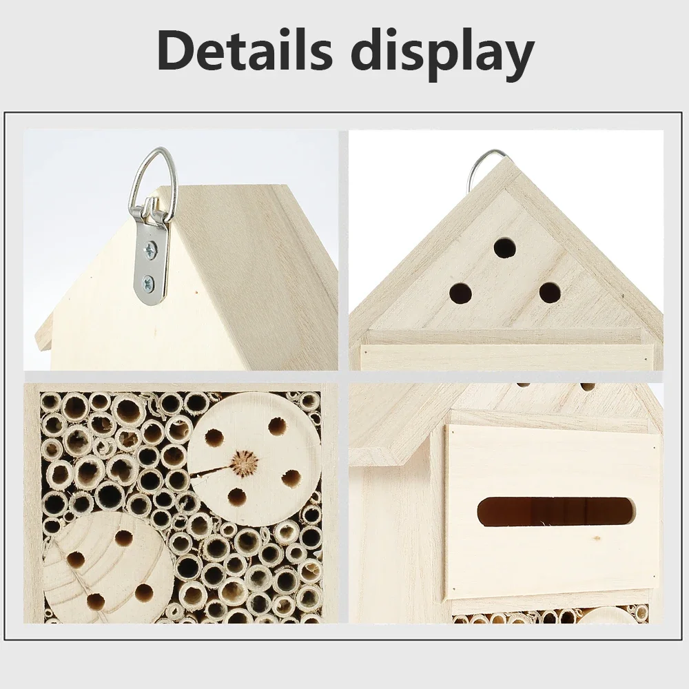 Wooden Insect House Bees Nesting Habitat Beekeeping Equipment For Garden Decoration beekeeping tools bee breeding box