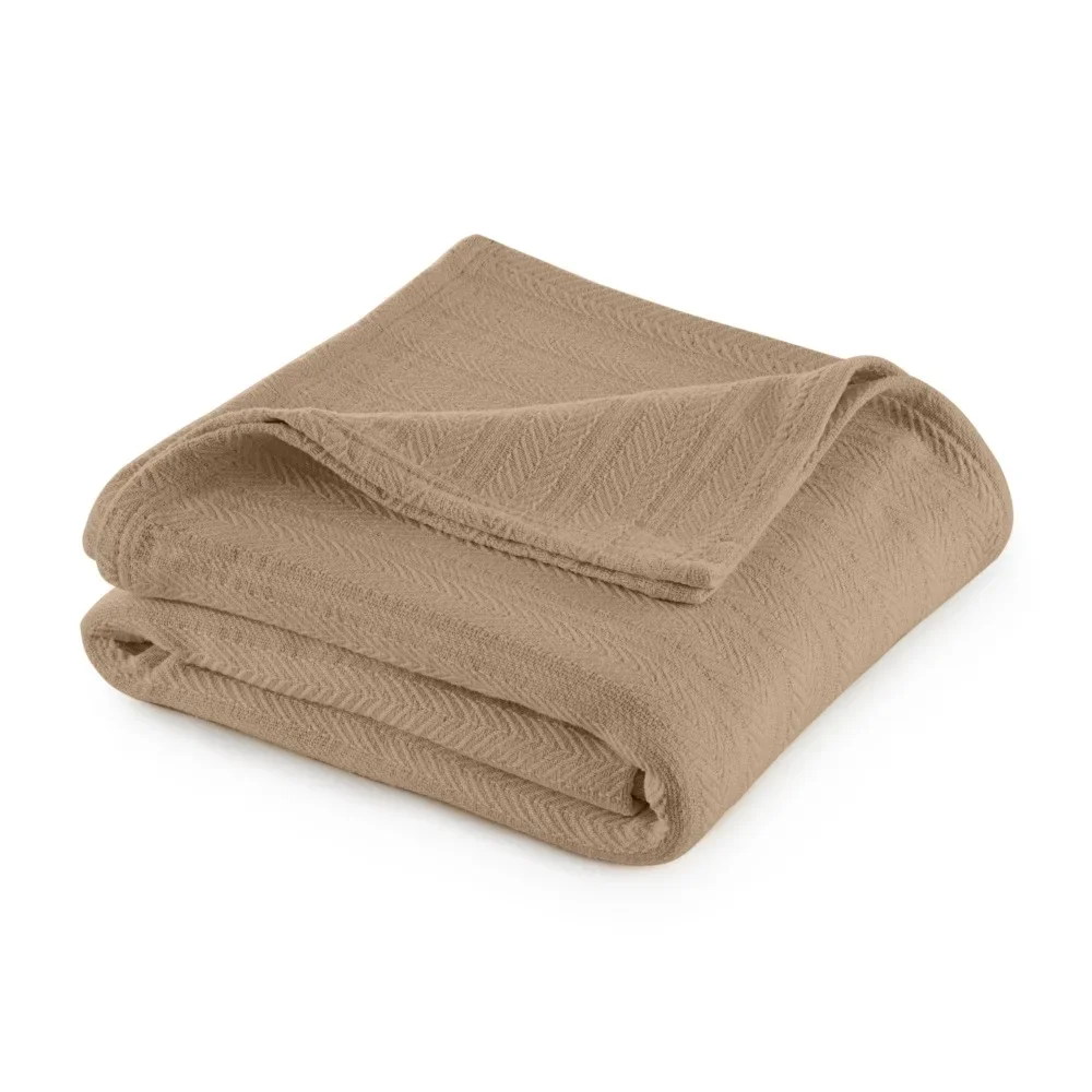 

Blanket - All Season Queen Size Blanket Perfect for Layering Bed, Couch & Sofa - Hotel Quality (90x90 Inch, Beige)