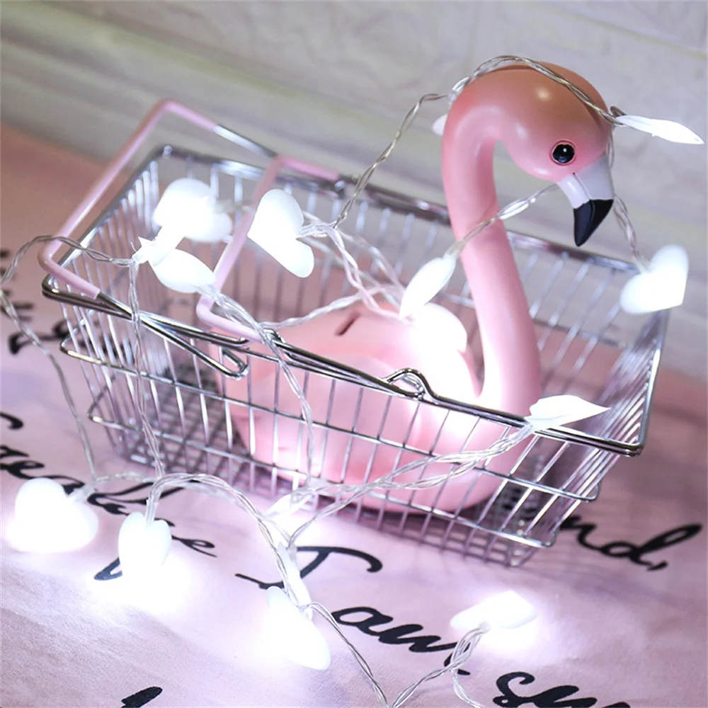 LED 러브 스트링 조명, 핑크 퍼플 블루 크리스마스 웨딩 생일 파티 홈 장식, 동화 화환 조명, 10 LED, 20LED