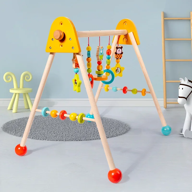 1 Set Of Wooden Baby Gym Newborn Activity Fitness Stand Baby Pendant Crib Decoration Accessories Rattle Toy Gifts For Babe
