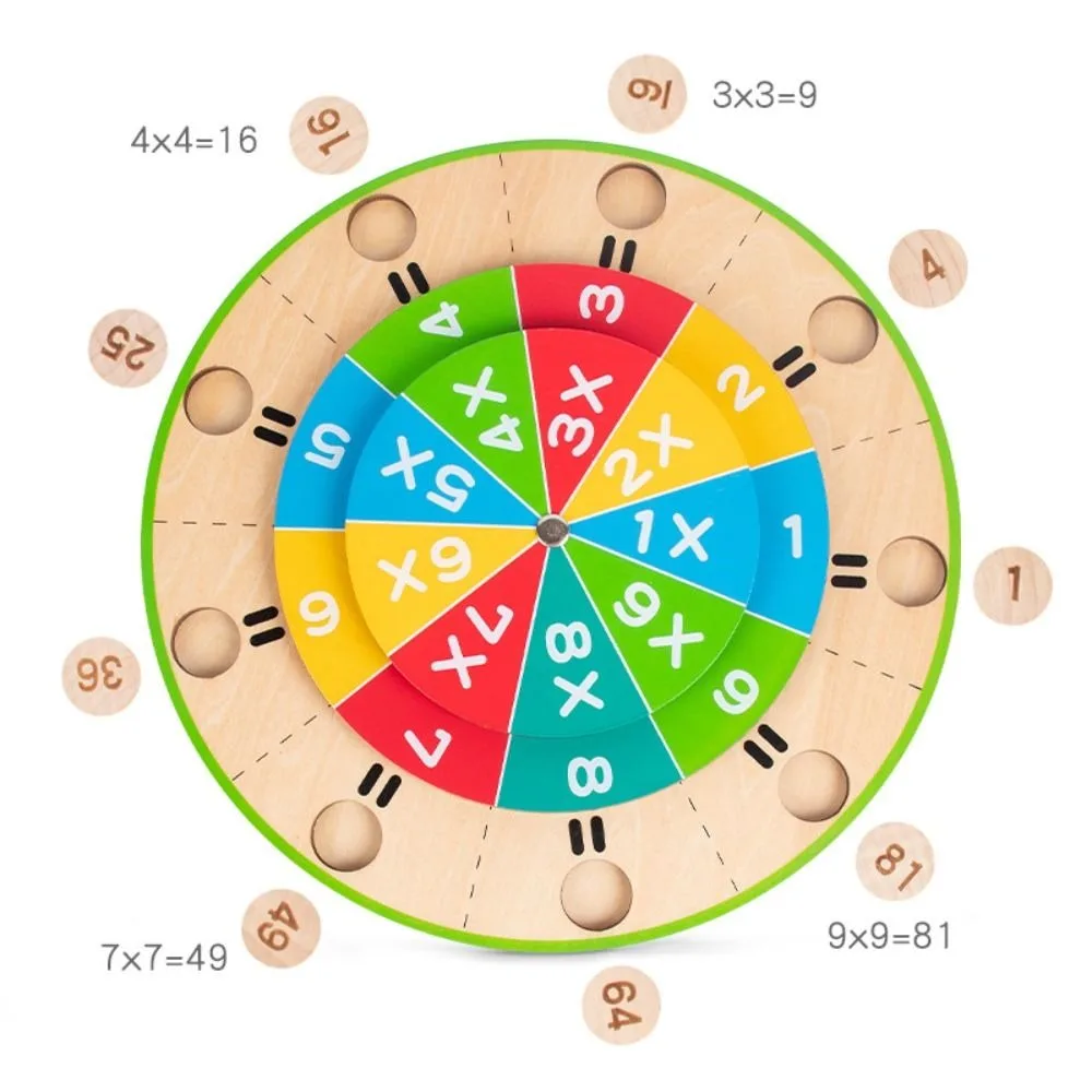 

Math Toy Turntable Multiplication Board Multiplication Table Montessori Wooden Arithmetic Toy Early Educational Learning Toy
