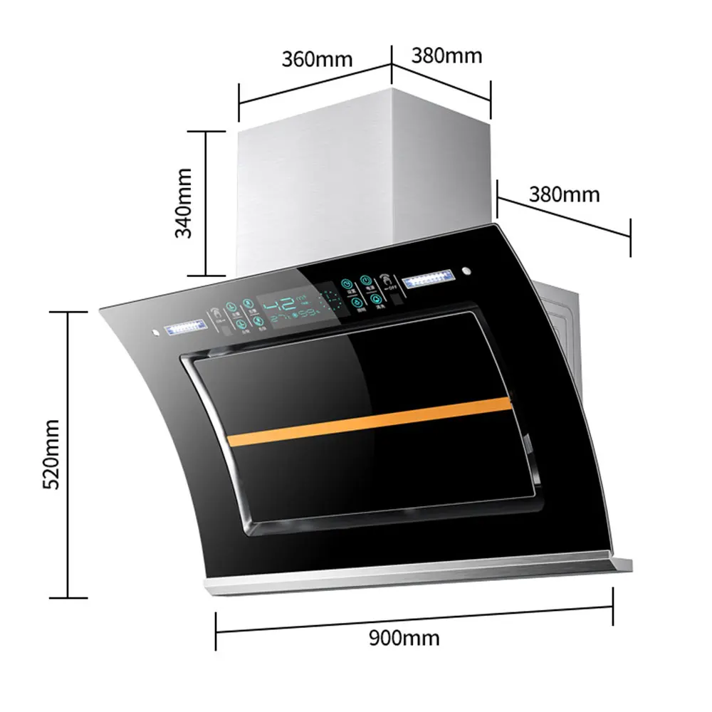 Kitchen Extractor Hood Side Suction Range Hood Household Large Suction Host Exhaust Hood Small Kitchen Range Hood 3