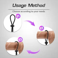 Verstellbares Penisring-Set, Liebesringe, einfacher Penisring, männliche Penisbinder, schwarz, entworfen für härtere Erektion, Sexspielzeug, Produkte für Erwachsene 3
