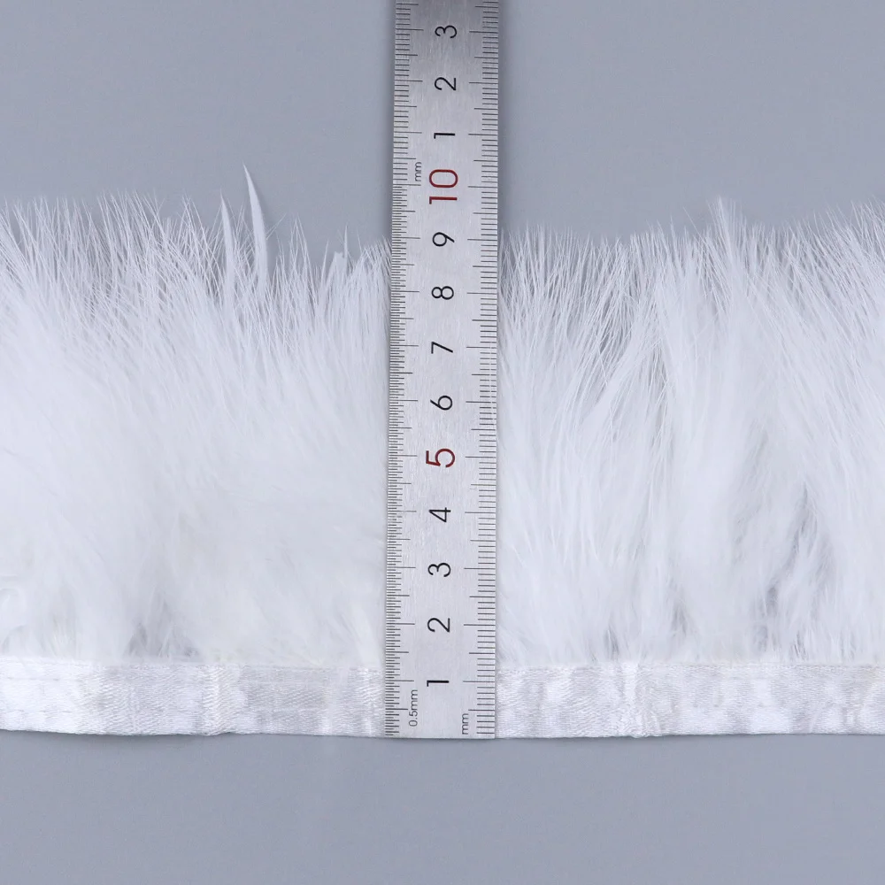 Craft Feathers 1Meter Marabou Feathers Fringe Trim 8-10CM for Needlework Handicrafts Feather Dress Accessories