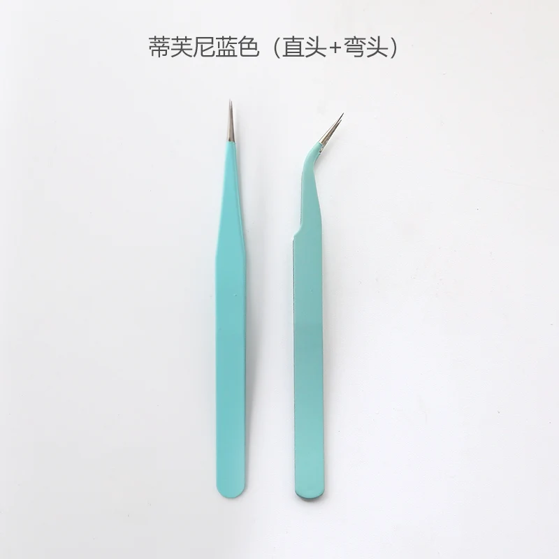 Colored Anti-static Steel DIY Tweezers Tools Straight Head Curved Head Albums Scrapbooking Material Craft Tool School Stationary 