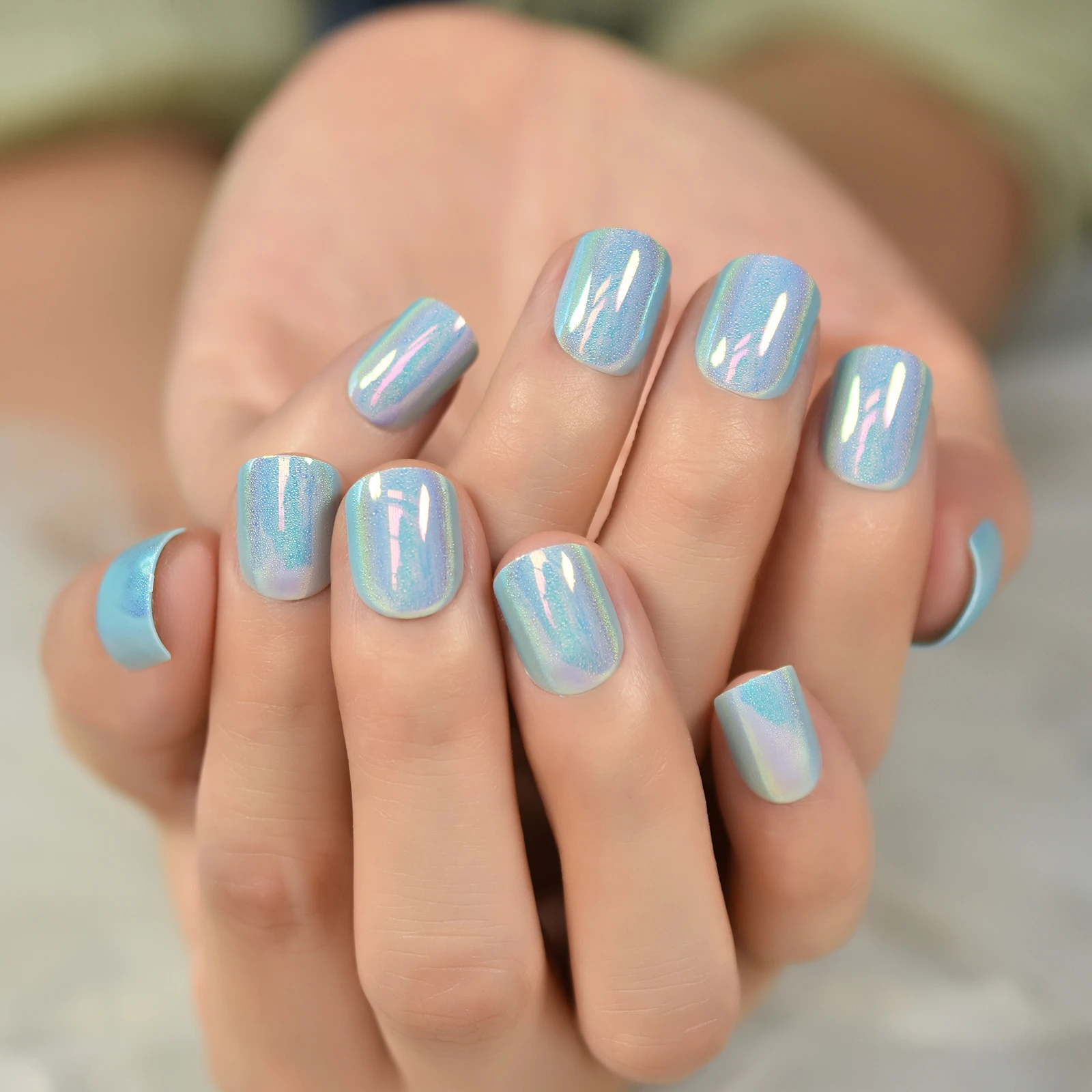 20 top Blue Chrome Nails with Design ideas in 2024