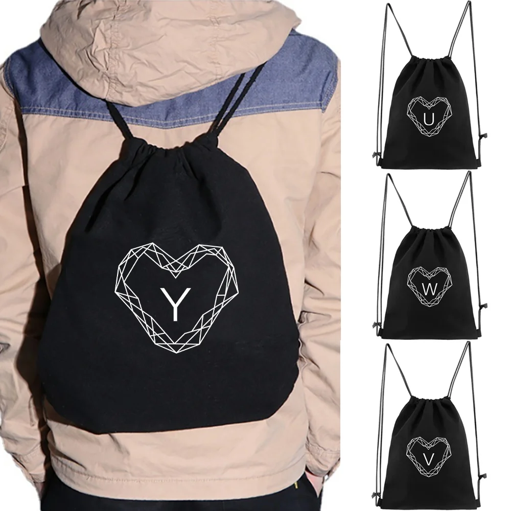 

Canvas Drawstring Backpack Fashion Gym Drawstring Bag Diamond Series Pattern Casual String Shoulders Psack Outdoor Beach Bag