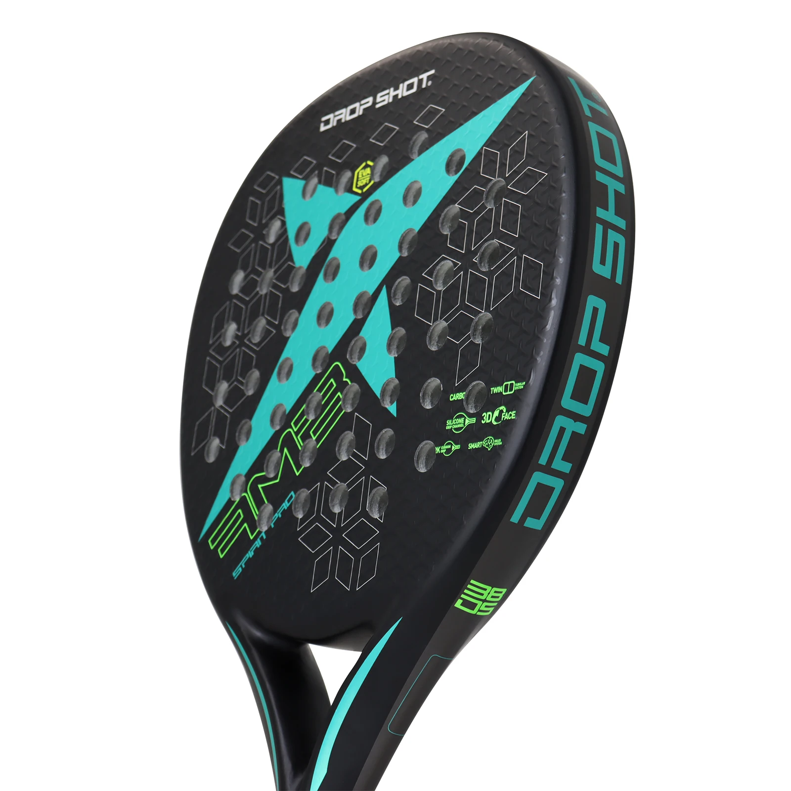 Padel Tennis Racket with Cover Bag Carbon Fiber EVA Teach Rubber Paddle