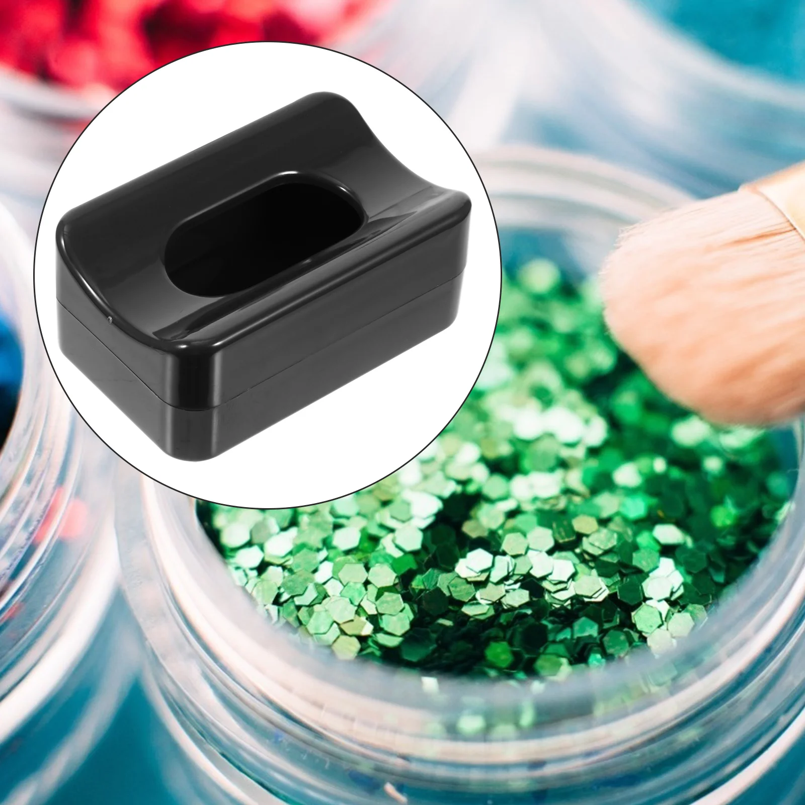 Glitter Nail Gel Polish Manicure Container Black Tray Nail Gel Polish Salon Supplies Powder