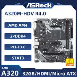 A320 Motherboard ASROCK A320M-HDV R4.0 Socket AM4 DDR4 32GB M.2 PCI-E 3.0 support R3 R5 R7 R9 AMD cpu USB3.1 VGA Micro ATX
