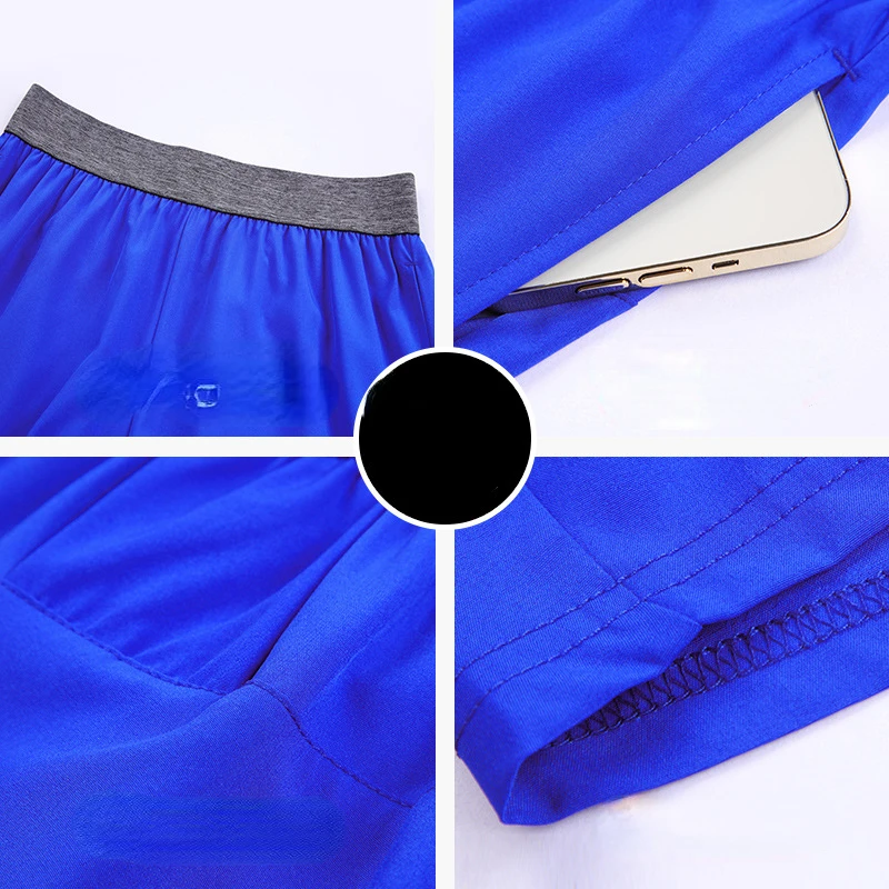 Men's Gym Shorts  Summer Outdoor Fitness Running Casual Elastic Waist Colorblocking Pockets Menswear Quick Dry Shorts  Pants