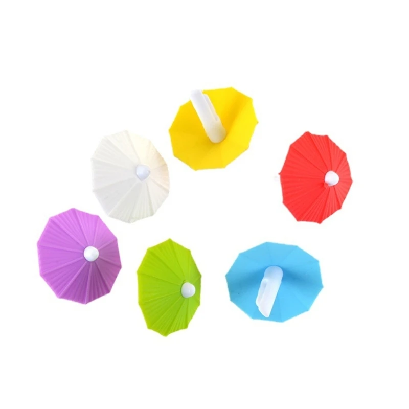 

6Pcs/set Silicone Wine Glass Identifier Cocktail Identifier Sign Umbrella Wine Glass Markers Holder Party Supplies D08D