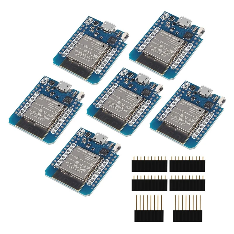 

6Pcs D1 Mini Nodemcu ESP32 ESP-WROOM-32 WLAN Wifi Bluetooth Development Board 5V Compatible With For Arduino