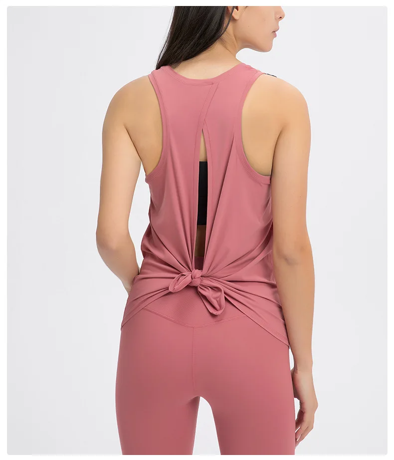 

Yoga Sport Womens Clothing Tank Tops Shirts Breathable Crop Top Shirt Sportswear Gym Outdoor Jogging T-Shirt Bowknot Blouse Vest
