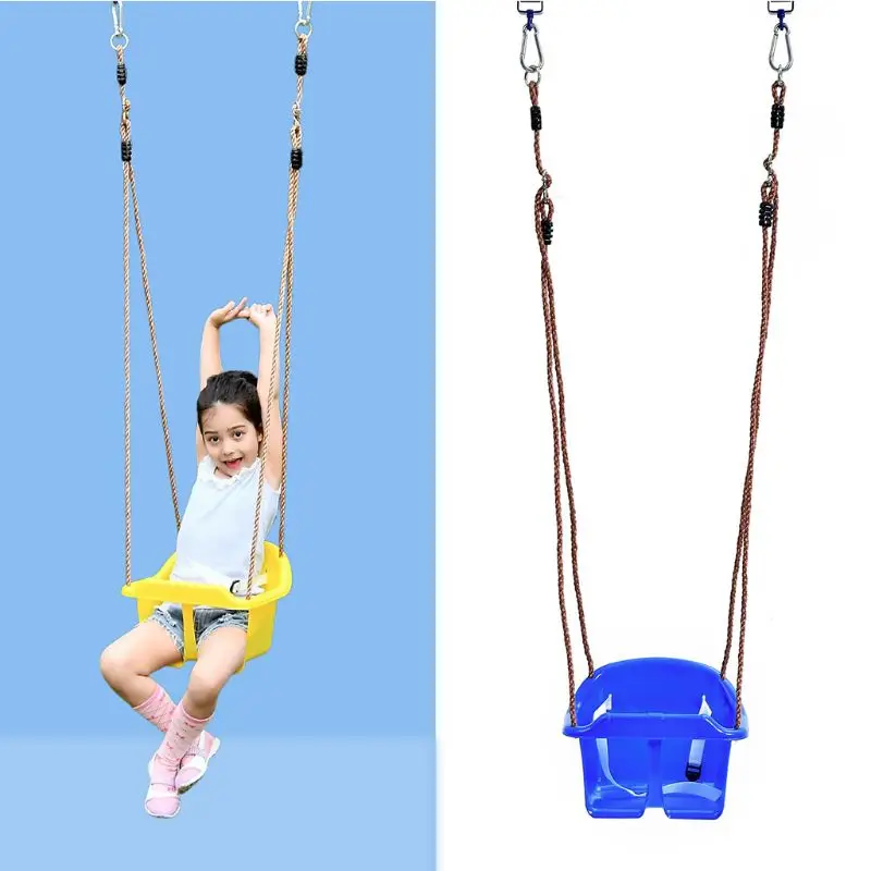 Outside Playset for Kids Toddler Swing Outdoor Low Back Full Bucket Swing for Seat Rope & Mounting Rings for Kids 4