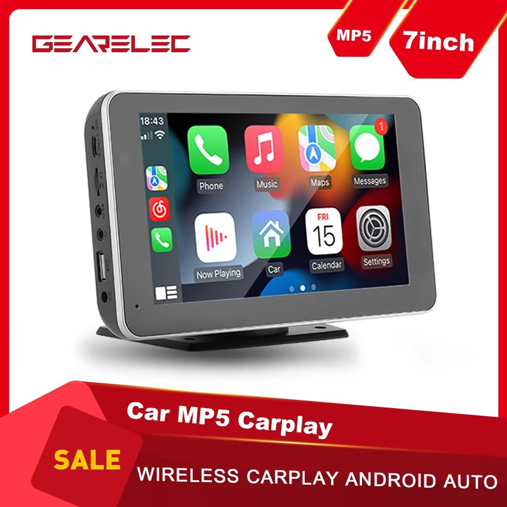 7inch Portable Car MP5 Player Wireless Carplay Androi Auto Bluetooth Audio Hands Free Call