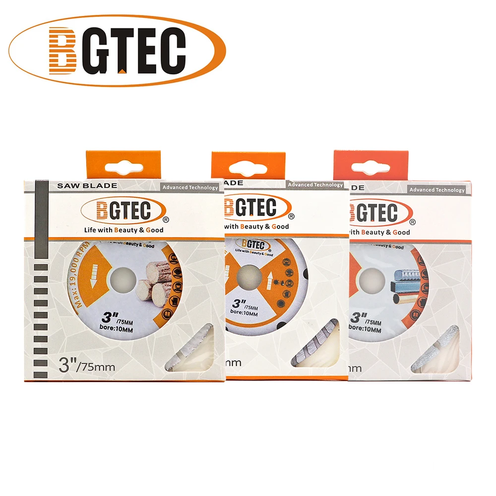 BGTEC 3 дюйма 75 мм режущий диск для дерева, стали, бетона, гранита, стекла, плитки, мини-угловая шлифовальная машина, ручной инструмент, режущая пластина, Алмазное лезвие для пилы