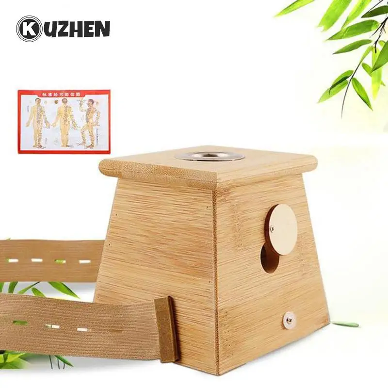 Bamboo Moxibustion Moxa Burner Box Acupuncture Roller Stick Acupoint Massage