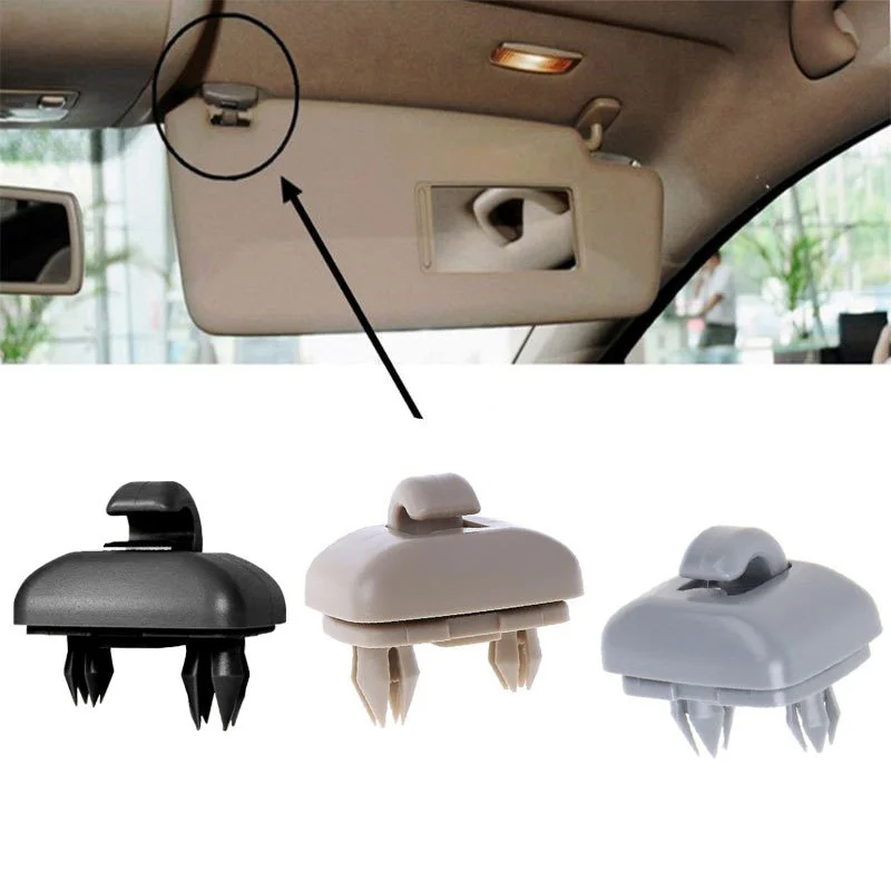 Interior Sun Visor Clip 2PCS Car Interior Sun Visor Cap Clip Hook Fixing Clips for AUDI A1 A3 A4 A5 Q3 Q5 S3 S4 S5 TT Allroad Interior Accessories