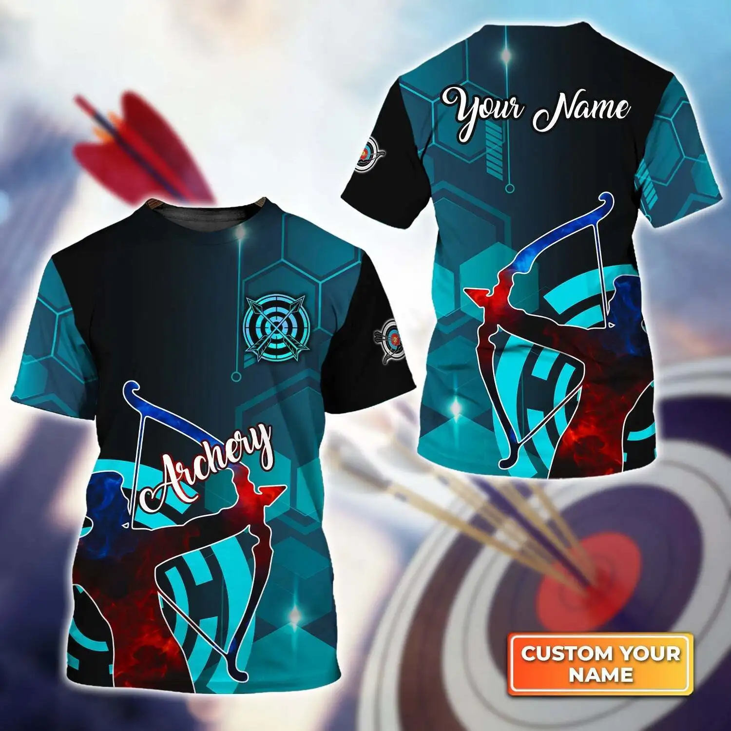 

Hot Sales Fashion Archery T-shirt Summer 3D Printed Archery Team Player Personalized Name Men's Tee Unisex Casual Oversized Tops