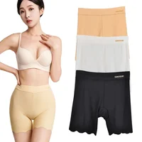 Short de sécurité sans couture pour femmes, 2 pièces, soie glacée, sous-vêtements Anti-frottement, boxeurs sous jupe, culotte, grande taille, Leggings courts 40-100kg 6