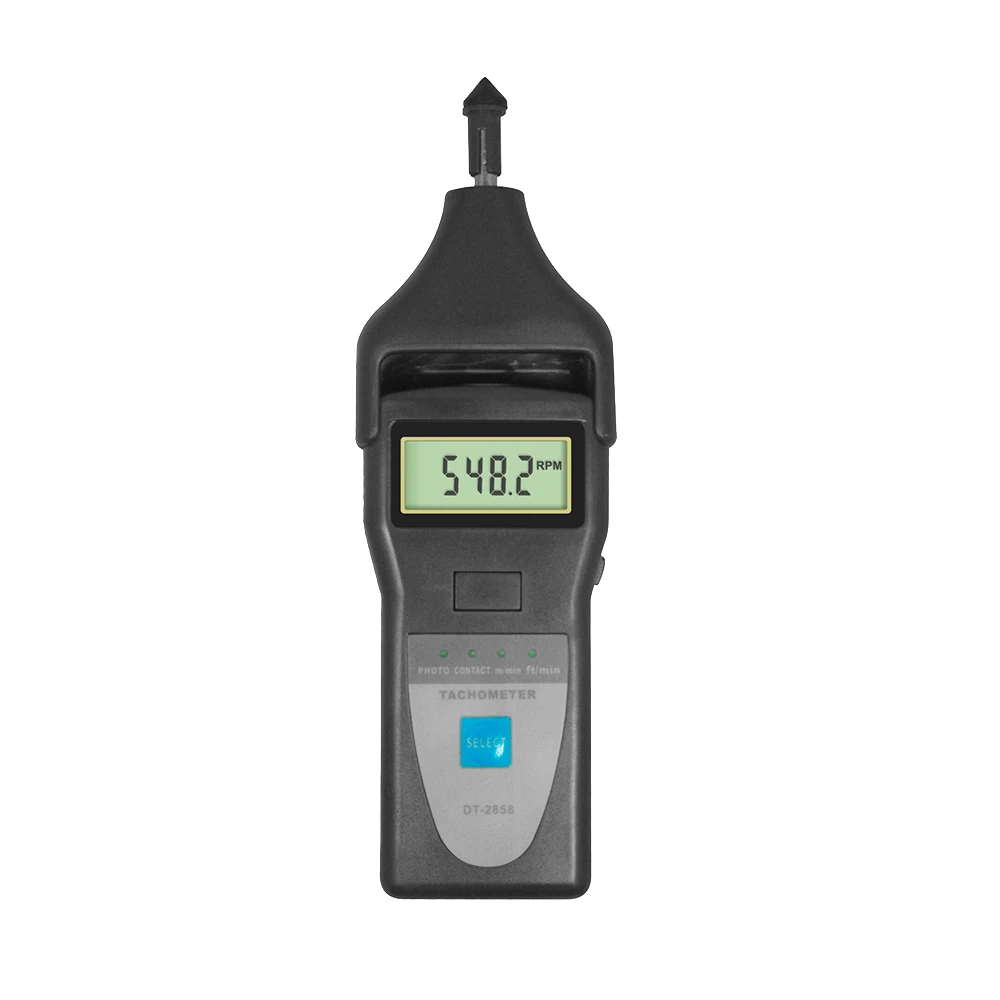 DT-2858 디지털 타코미터 광전식 타코미터 0.5r/min  99,999 r/min 속도, 라인 속도 또는 주파수 접촉식 타코미터