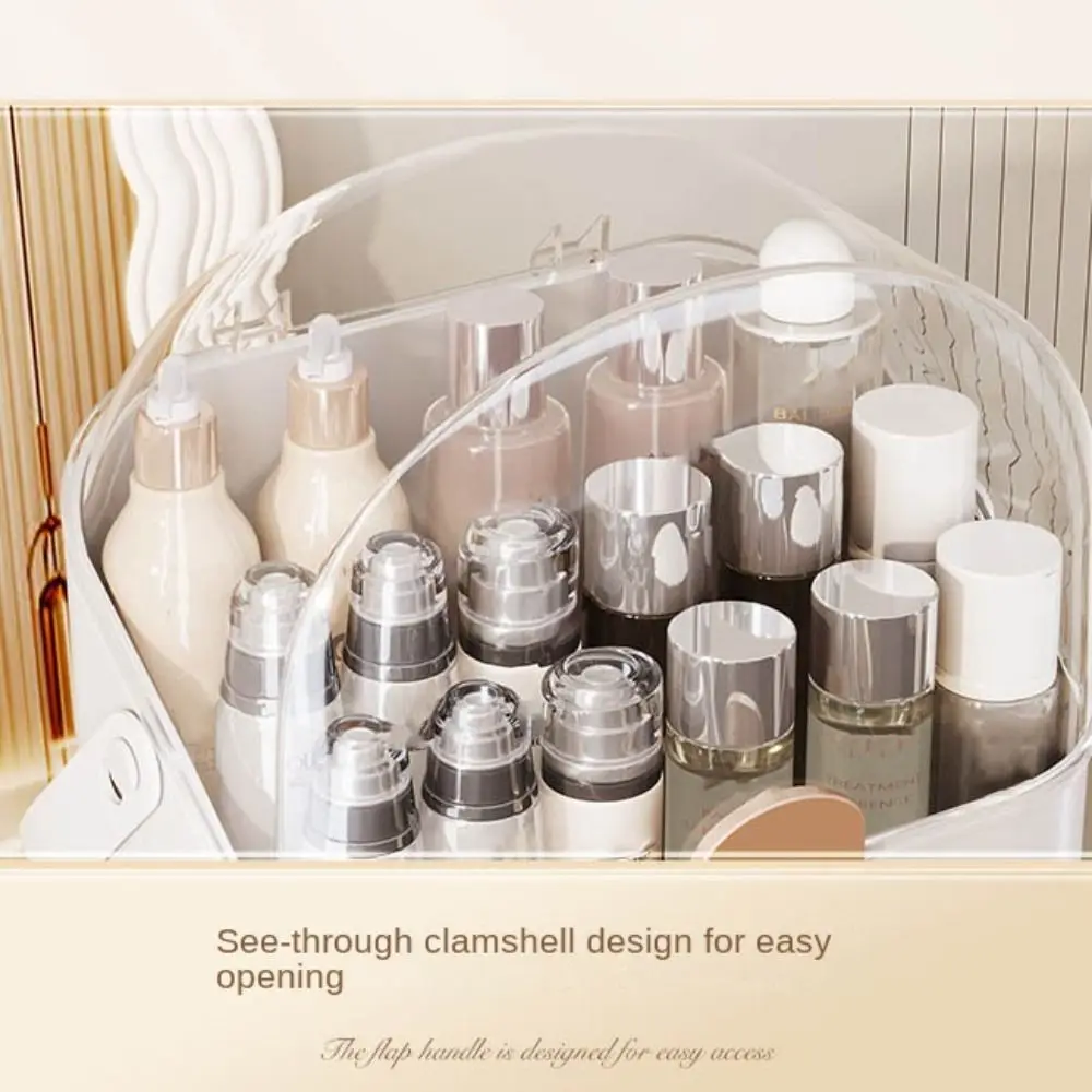 Layered Storage Cosmetic Storage Box Large Capacity Dustproof Makeup Organizer Transparent and Visible With handle 4