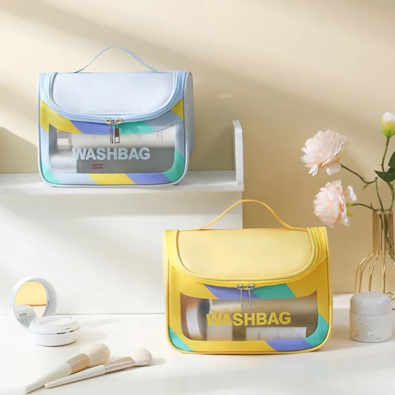 

Portable Cosmetic Bag Female Travel Storage Toiletry Organize Women Waterproof PVC Wash Kit Transparent Zipper Make Up Case