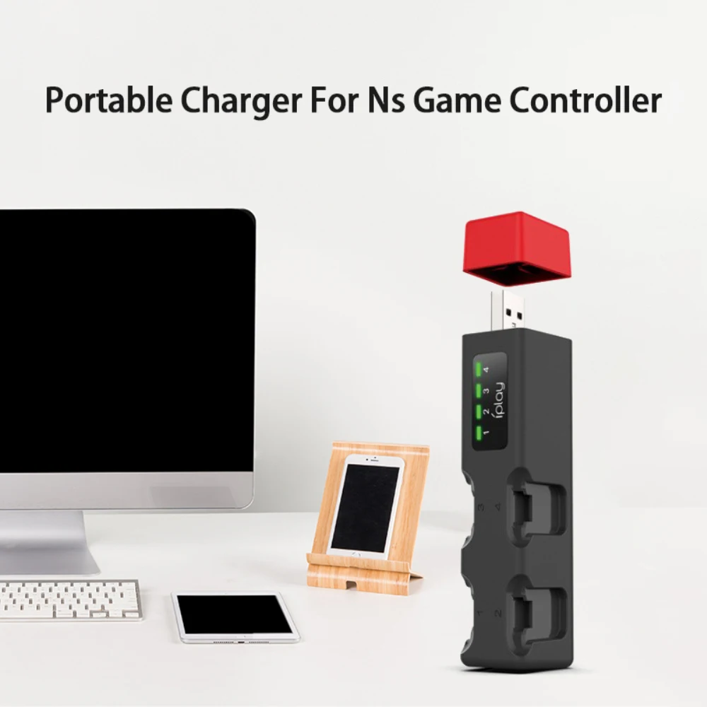Joycon Ns 컨트롤러 충전기 거치대 범용 미니 무선 충전기, 휴대용 고속 충전, 베이스 스테이션 5V USB 허브, 4 in 1