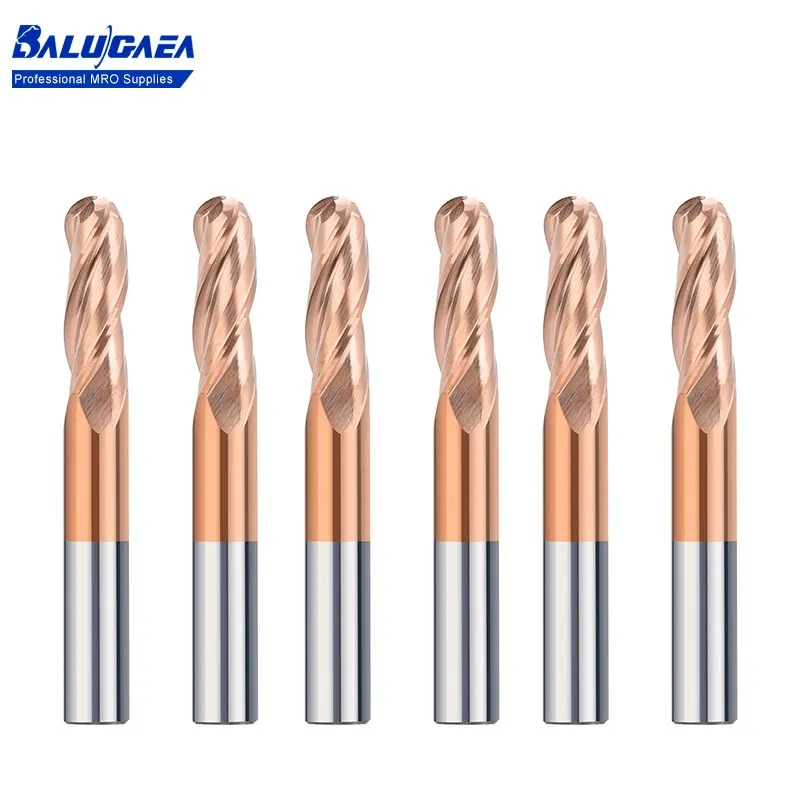 

Ball Nose End Mill 1/4 inch Shank 3 Flute TiCN Coated CNC Machine Router Bit for Woodwrorking Carbide Milling Cutter