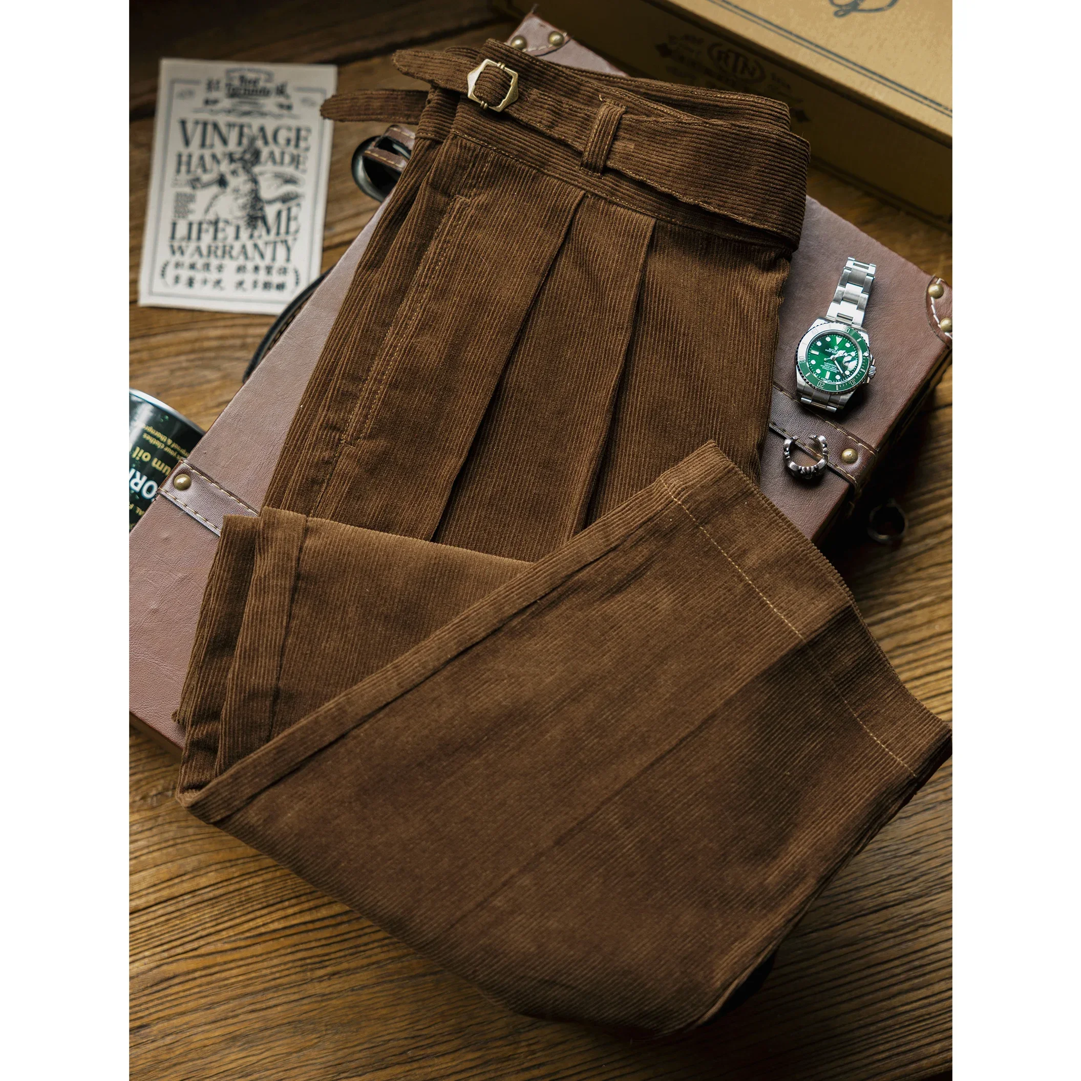 GDCK-0013 RedTornado Super Quality High Waist Washed Pants Sanforized Corduroy Cotton Casual Gurkha Chino 2