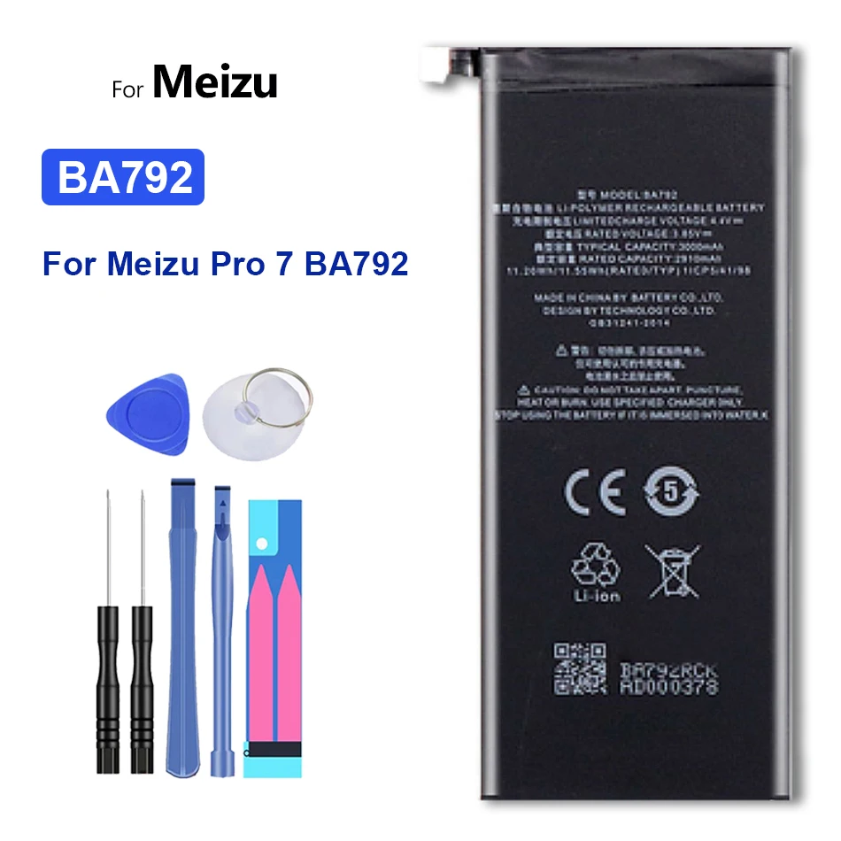 

100% Новинка 3000 мАч BA792 сменные батареи для Meizu Pro 7 Pro7 M792Q M792C M792H BA791 аккумулятор для телефона
