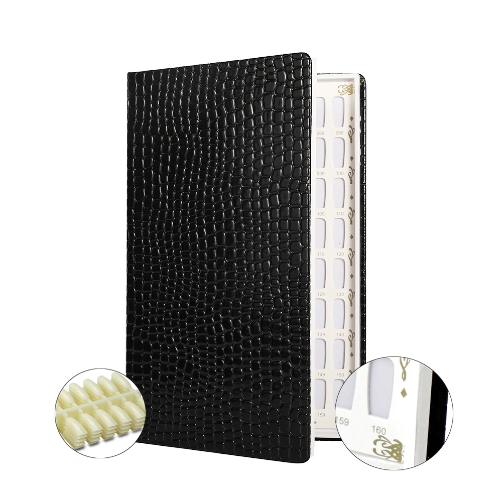 Leather-Covered Nail Display Book with Gel Polish Swatch Chart