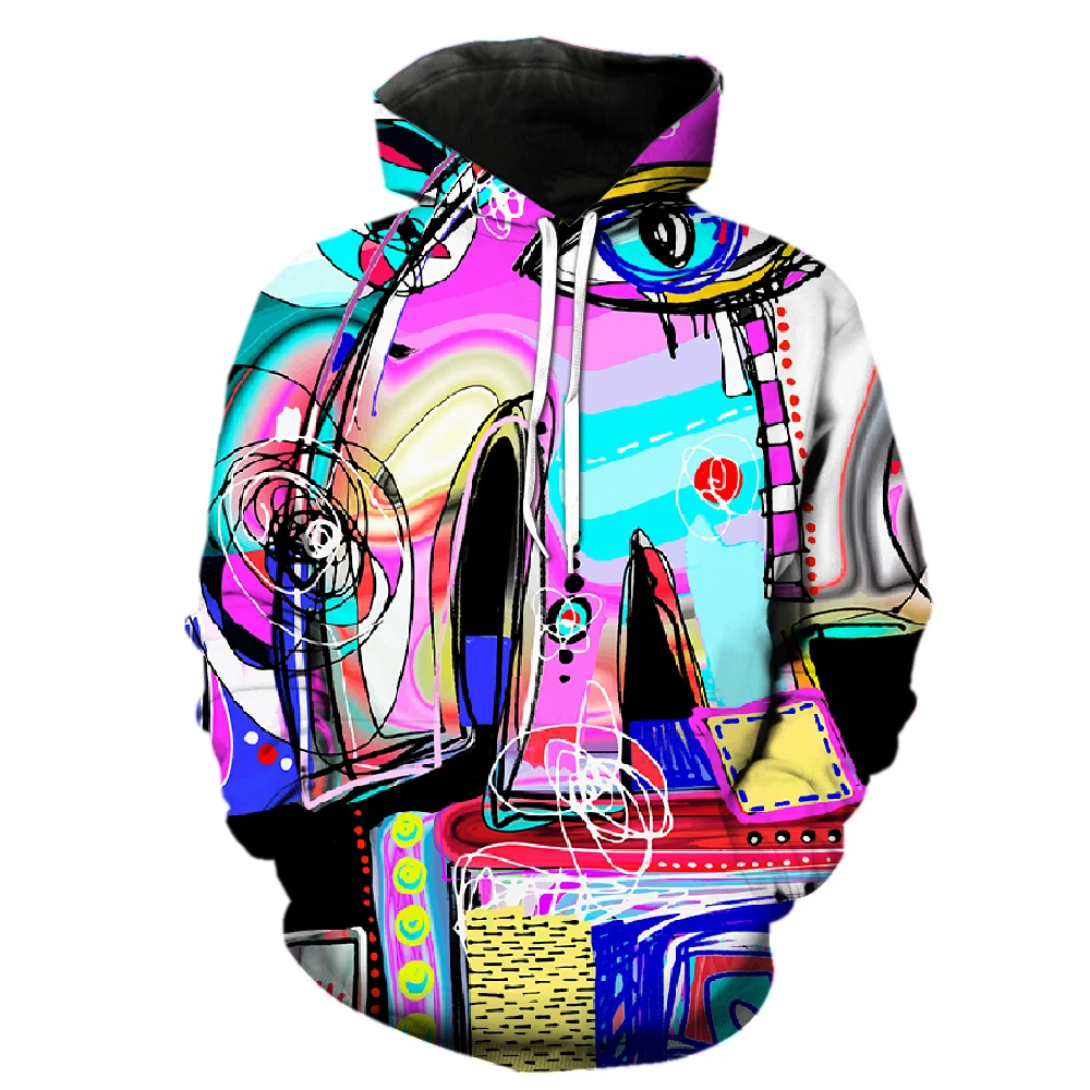 

Abstract Art Graffiti Men's Hoodies Unisex Streetwear Spring Long Sleeve Hip Hop Tops 2022 Hot Sale Cool 3D Printed Oversized