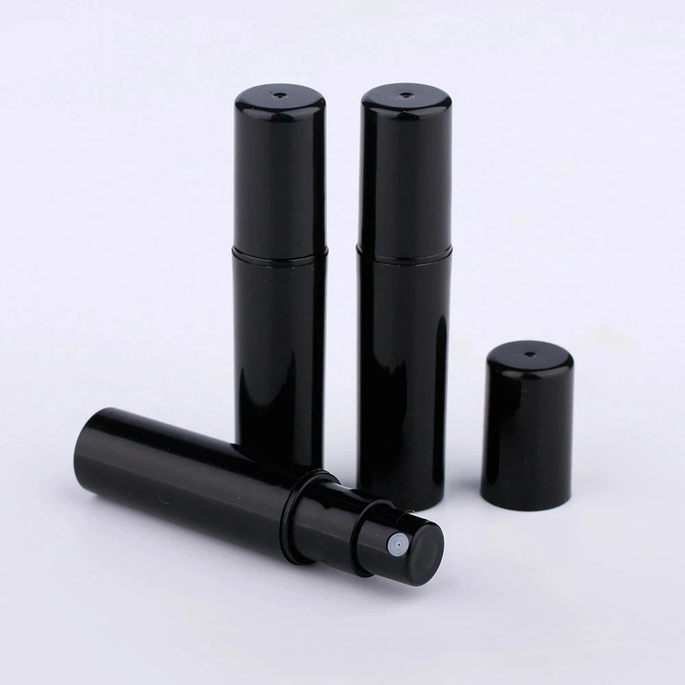 100pcs/lot 2ml Mini Small Black Plastic Containers Perfume Bottles Atomizer Empty Cosmetic Containers For Sample