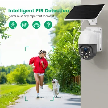 V380 8MP Outdoor PTZ Solar Power IP WiFi Camera IP65 Waterproof 8000mAh Built-in Battery wirelss Surveillance PIR Human Detectio 4