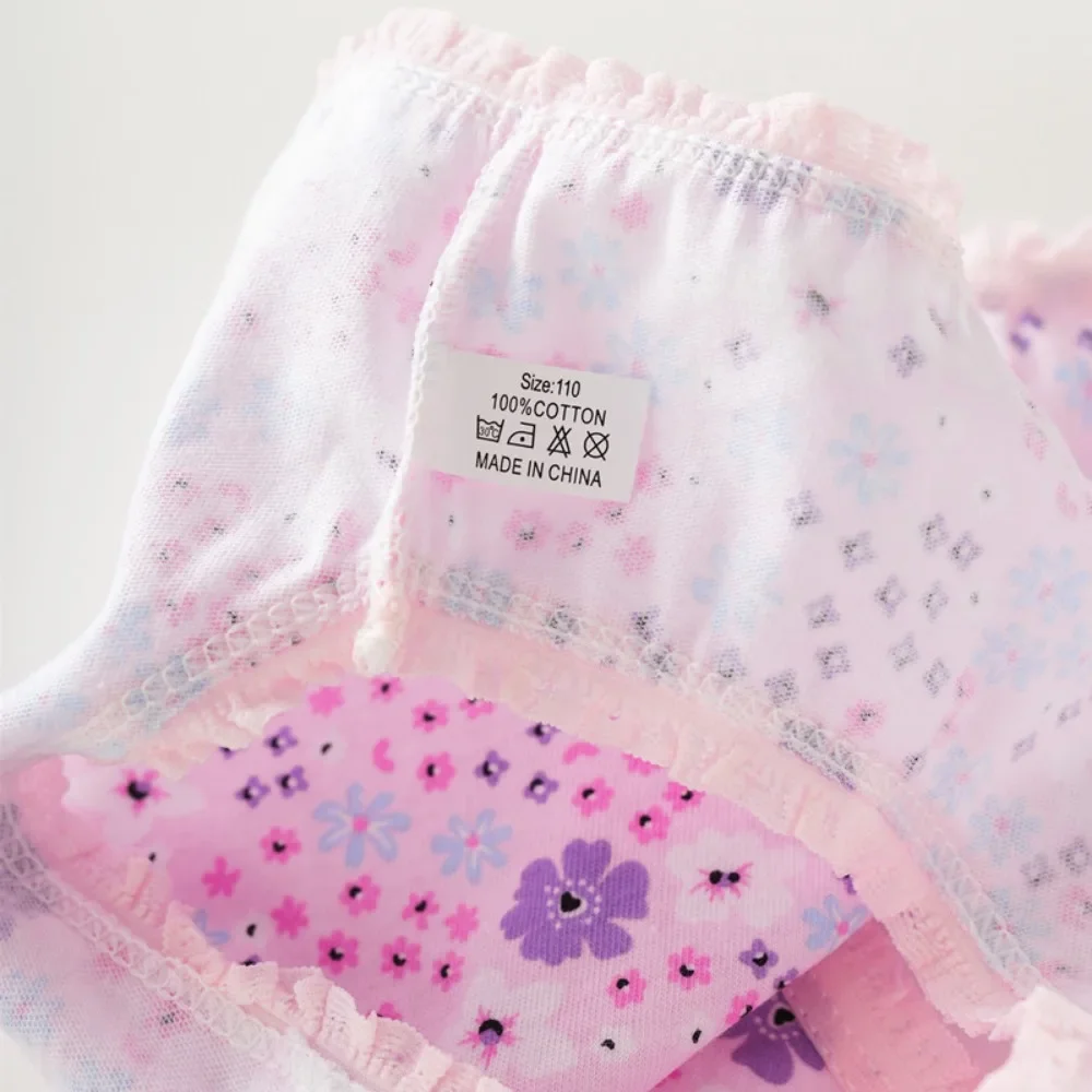 6PCS/Lot Kids Cotton Underwear Floral Print Baby Girls Panties Toddlers Shorts Briefs