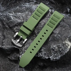 Enhanced Silicone Sport Watch Strap with Quick Release - Diving - Grade Universal Rubber Band - 22mm (Green)
