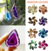 Natural Agate Geode Polished Irregular Crystal Slice Brazil Healing Reiki Stone Quartz Pendant Mineral Home Decor Random Color 4