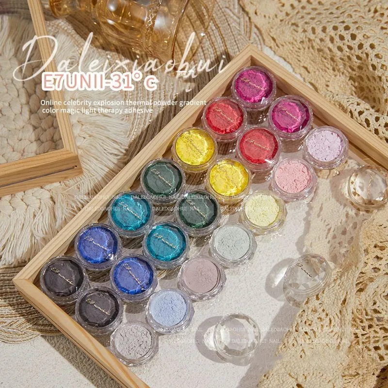 7colors Temperature Color Change Nail Powder Nail Glitter Powder Pigment Manicure Tips Decoration