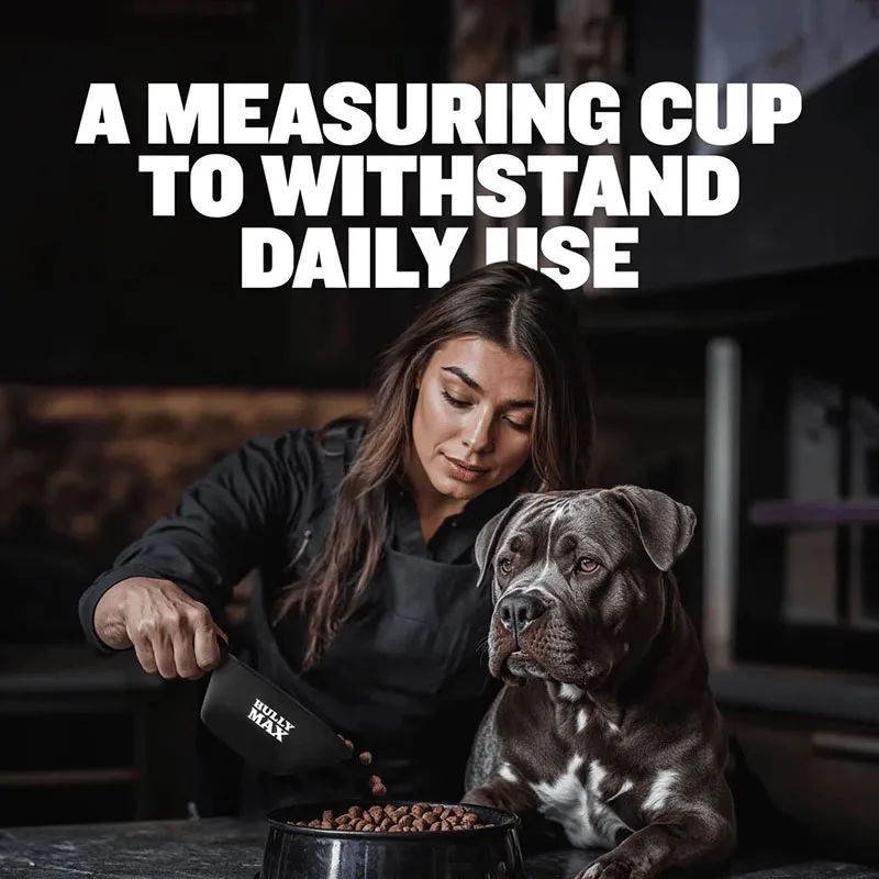 BULLY MAX Cat And Dog Food Dispenser Spoon Matte Black Mixing Dog Food Tableware Multipurpose Durable Easy To Wash