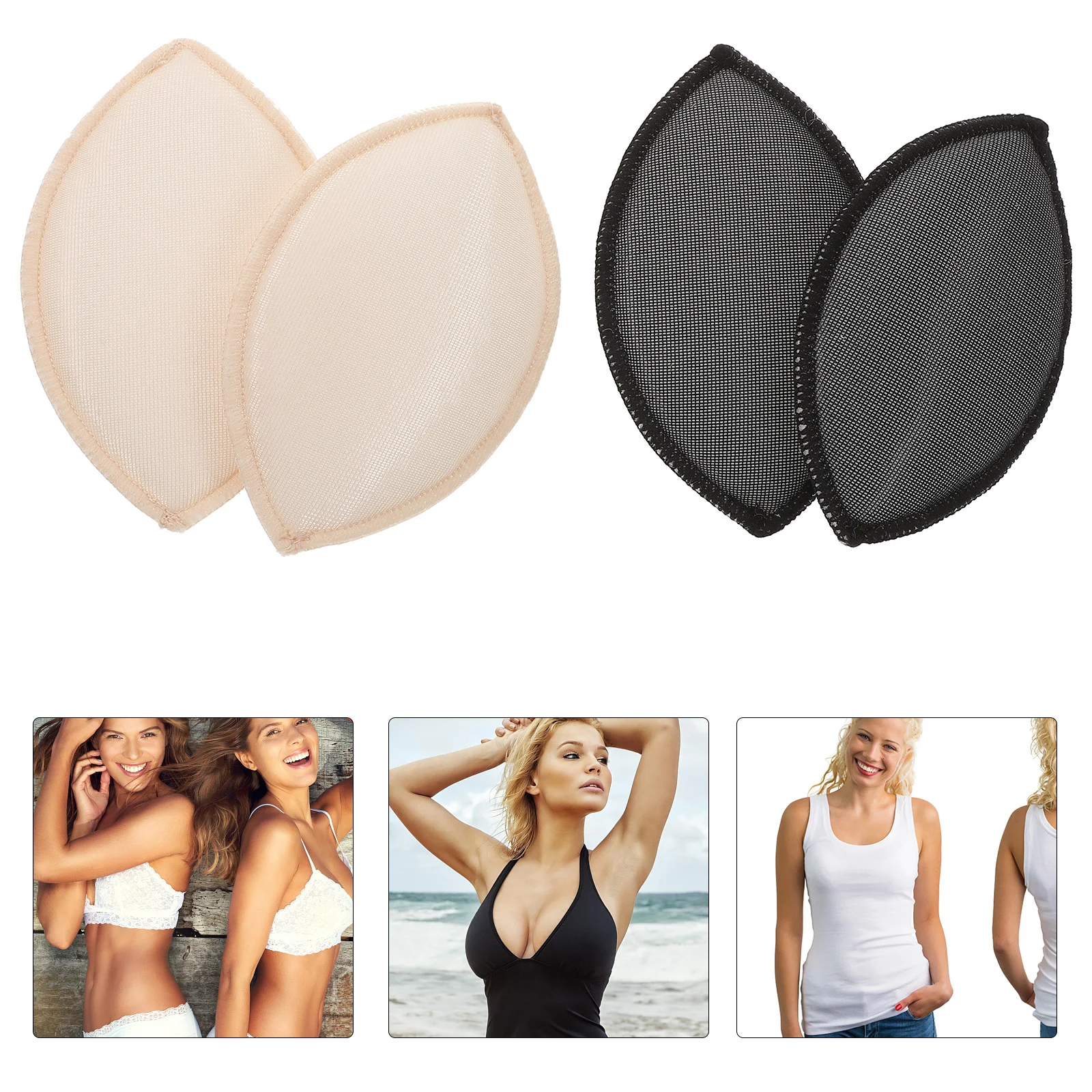 

5 Pairs Seamless Bikini Sponge Silk Cotton Pad Insert Pads Sports