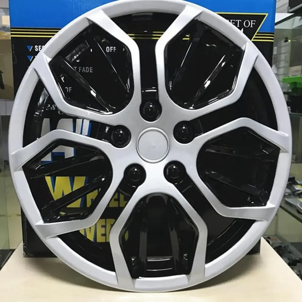 15 Inch Universal Car Wheel Cover Silver Black Wheel Wheel Cover Modification Car Parts Car