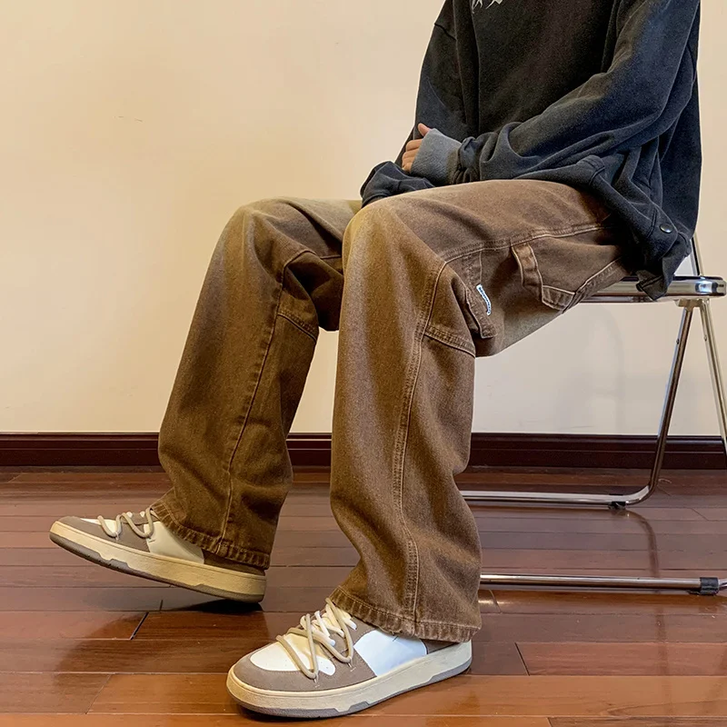 Men Clothes Jeans Brown Brown Jeans Men Fashion Brown Baggy Jeans