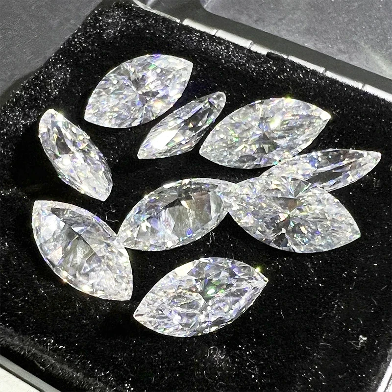 Top Quality 0.05-5ct Rare Marquise Cut Moissanite Loose Stone D Color VVS1 Super White Certified Marquise Moissanite Diamond