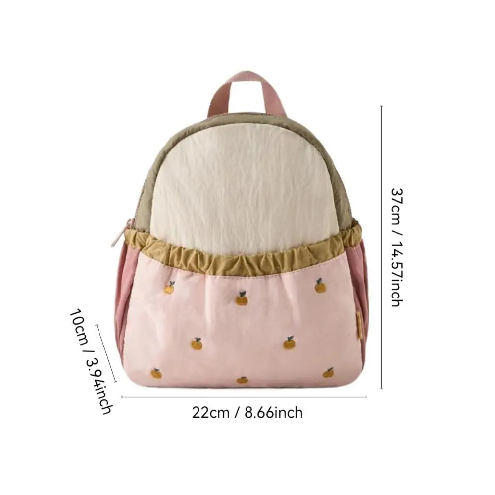 Portable Little Apple Backpack Embroidery Sweet School Bag Lightweight Large Capacity Travel Bag 6